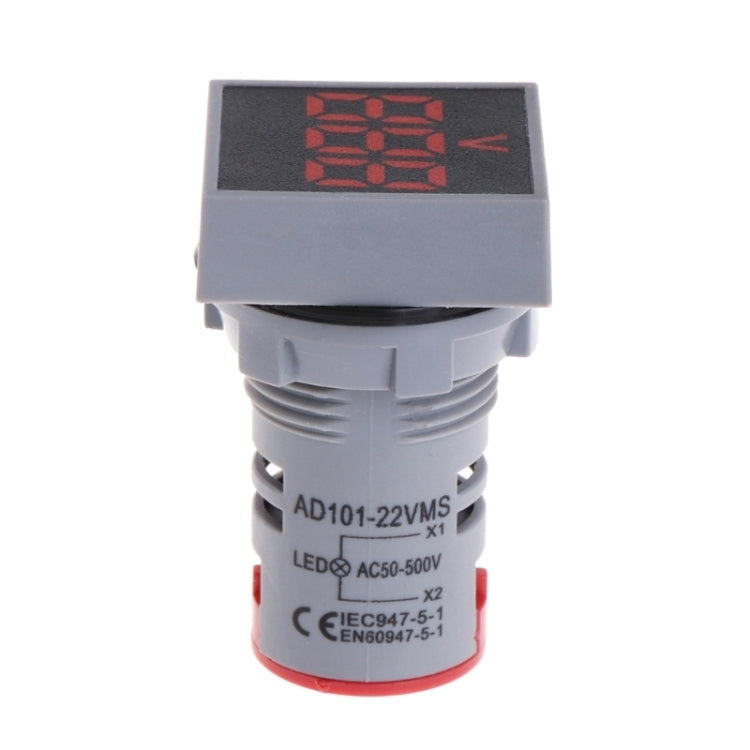 AD101-22VMS Mini AC 20-500V Voltímetro Panel cuadrado LED Indicador de medidor de voltaje digital