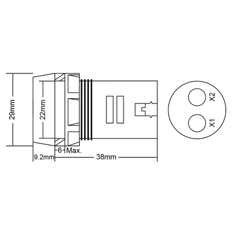 AD101-22VMS Mini AC 20-500V Voltímetro Panel cuadrado LED Indicador de medidor de voltaje digital