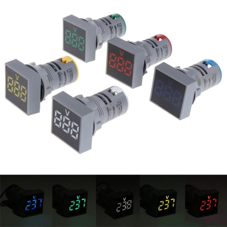 AD101-22VMS Mini AC 20-500V Voltímetro Panel cuadrado LED Indicador de medidor de voltaje digital