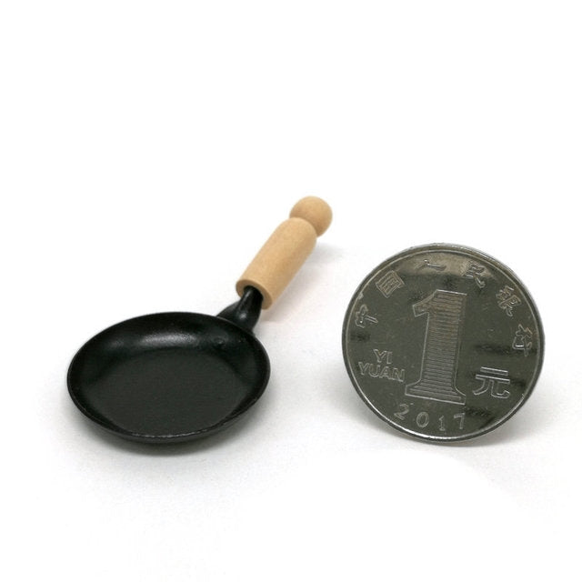 3 uds casa de muñecas en miniatura cocina sartén herramientas de cocina niños juguetes para juego de imitación, Pan Cooking