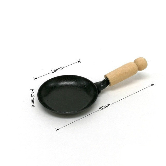 3 uds casa de muñecas en miniatura cocina sartén herramientas de cocina niños juguetes para juego de imitación, Pan Cooking