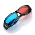 Gafas 3D rojas y azules, gafas de visión 3D enmarcadas con anaglifo para juegos, gafas dimensionales de película estéreo, gafas de plástico, Red Blue