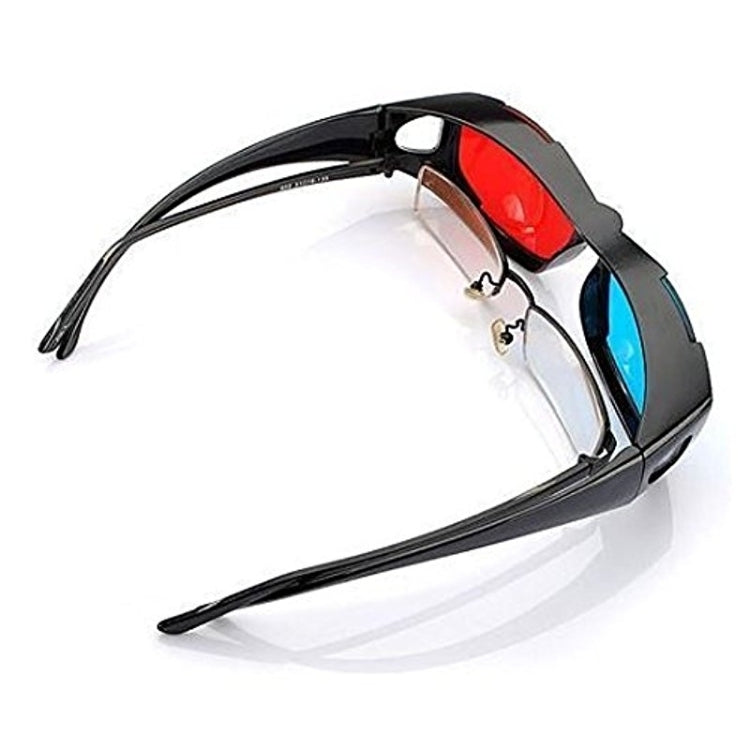 Gafas 3D rojas y azules, gafas de visión 3D enmarcadas con anaglifo para juegos, gafas dimensionales de película estéreo, gafas de plástico, Red Blue