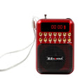 Altavoz receptor de radio FM recargable portátil, compatible con tarjeta USB/TF/reproductor de música MP3