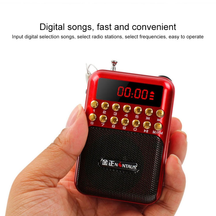 Altavoz receptor de radio FM recargable portátil, compatible con tarjeta USB/TF/reproductor de música MP3