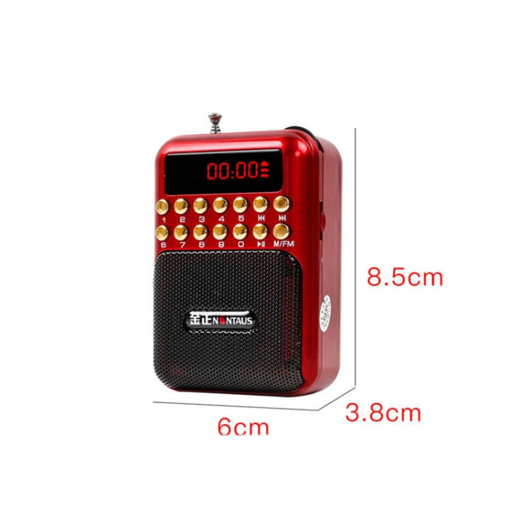 Altavoz receptor de radio FM recargable portátil, compatible con tarjeta USB/TF/reproductor de música MP3