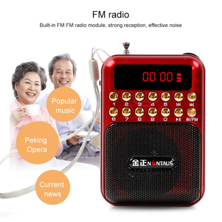 Altavoz receptor de radio FM recargable portátil, compatible con tarjeta USB/TF/reproductor de música MP3