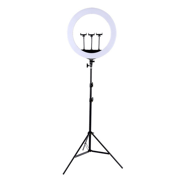 HQ-21N Kits de luces de video para fotografía con anillo LED de 21 pulgadas y 52,5 cm con control remoto, abrazadera para teléfono y soporte para trípode de 2,1 m, enchufe de la UE, 21 inch