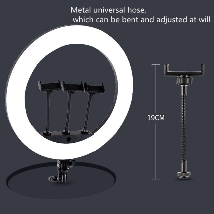 HQ-21N Kits de luces de video para fotografía con anillo LED de 21 pulgadas y 52,5 cm con control remoto, abrazadera para teléfono y soporte para trípode de 2,1 m, enchufe de la UE, 21 inch