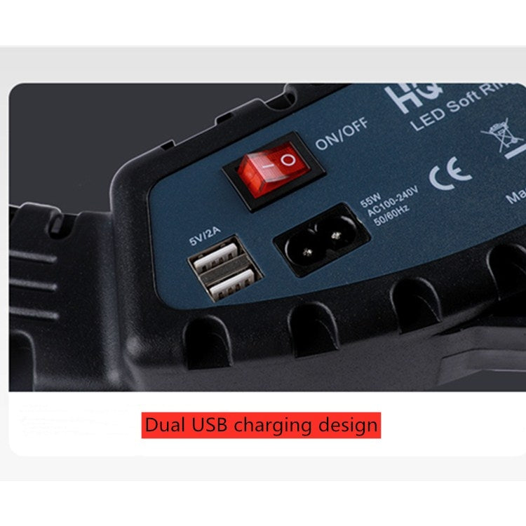 HQ-18N Kits de luces de vídeo para fotografía con anillo LED de 18 pulgadas y 45 cm con control remoto, abrazadera para teléfono y soporte para trípode de 2,1 m, enchufe de la UE, 18 inch