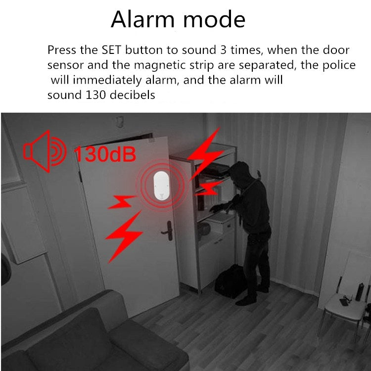 MC-03 Alarma antirrobo multifunción para puertas y ventanas de 130 dB con 5 modos
