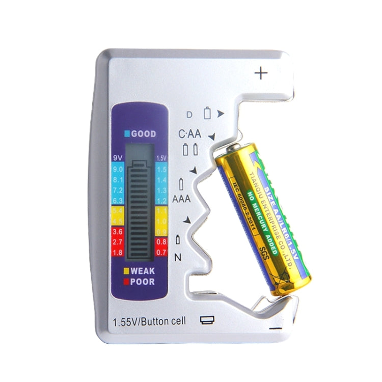 Probador de batería Detector de combustible de batería para medidor de voltaje digital C / D / N / 9V / AA / AAA / 1.5V
