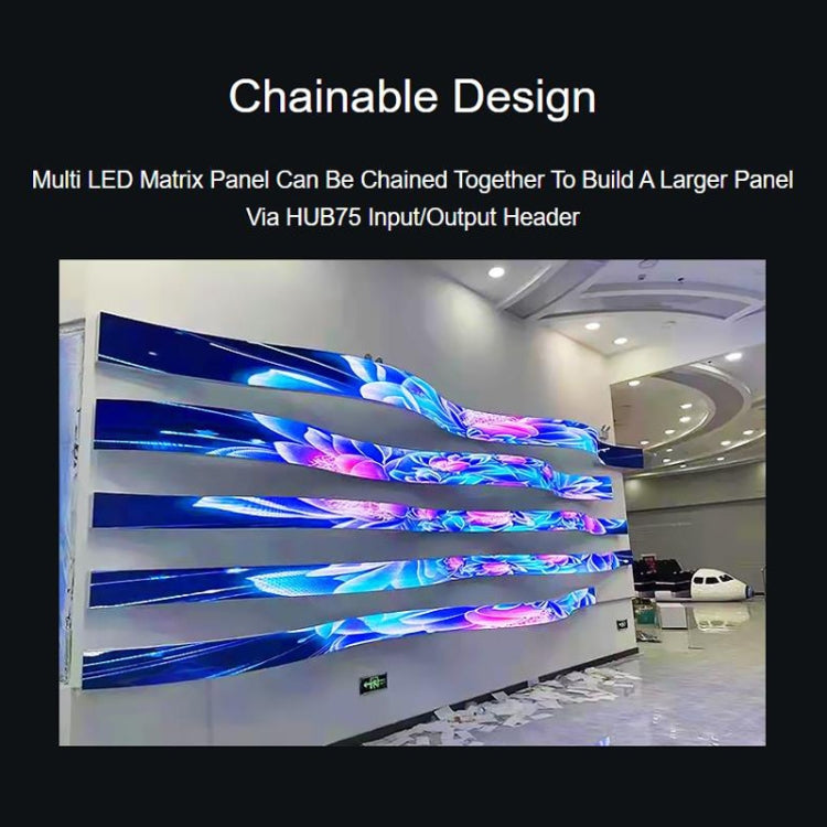 Panel de matriz LED a todo color RGB flexible Waveshare, paso de 2,5 mm, 96 x 48 píxeles, PCB flexible de brillo ajustable, 23709