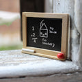 Casa de muñecas accesorios en miniatura pizarra de madera modelo de juguete, Wooden Blackboard