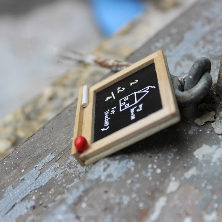 Casa de muñecas accesorios en miniatura pizarra de madera modelo de juguete, Wooden Blackboard