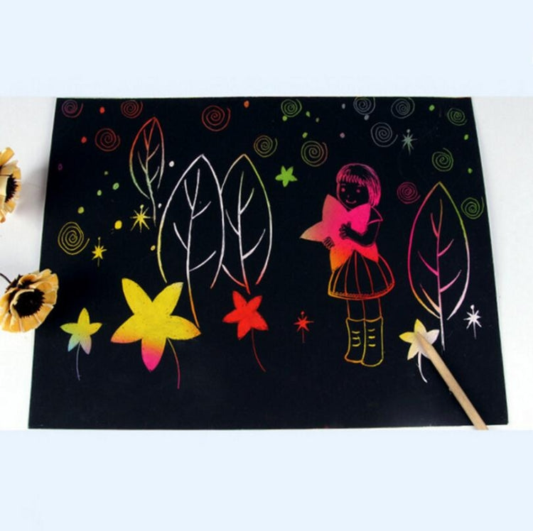 20 piezas DIY hecho a mano creativo pintar y rayar papel artístico juguetes educativos para niños, 20 PCS Scratch Painting Art Paper