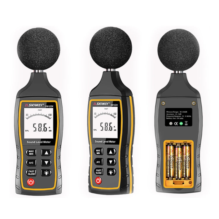 Medidor de decibelios de ruido de alta precisión portátil SNDWAY, SW523, SW524(Storage+USB Communication)