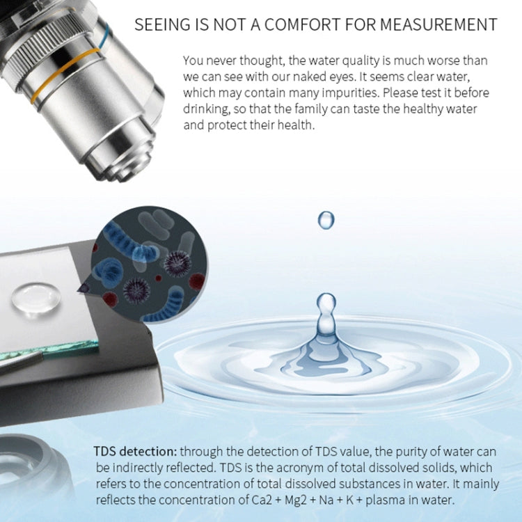 Medidor Digital TDS, probador de filtro, probador de pureza de calidad del agua, herramienta de prueba de minerales de agua potable