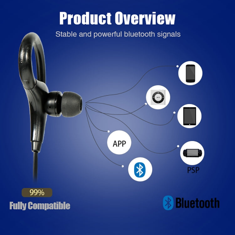 AiWei BT-01 Auricular inalámbrico Bluetooth con gancho para micrófono Auricular deportivo