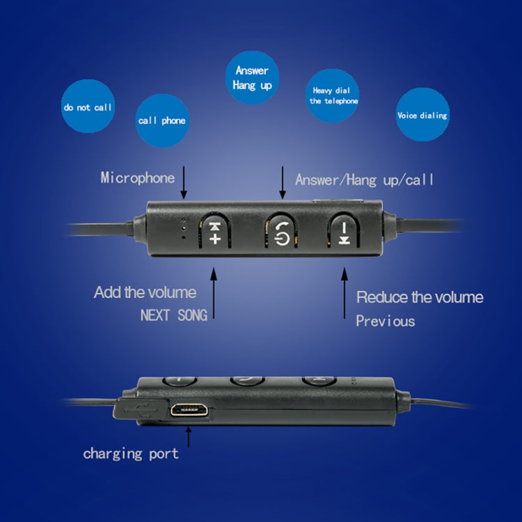 AiWei BT-01 Auricular inalámbrico Bluetooth con gancho para micrófono Auricular deportivo