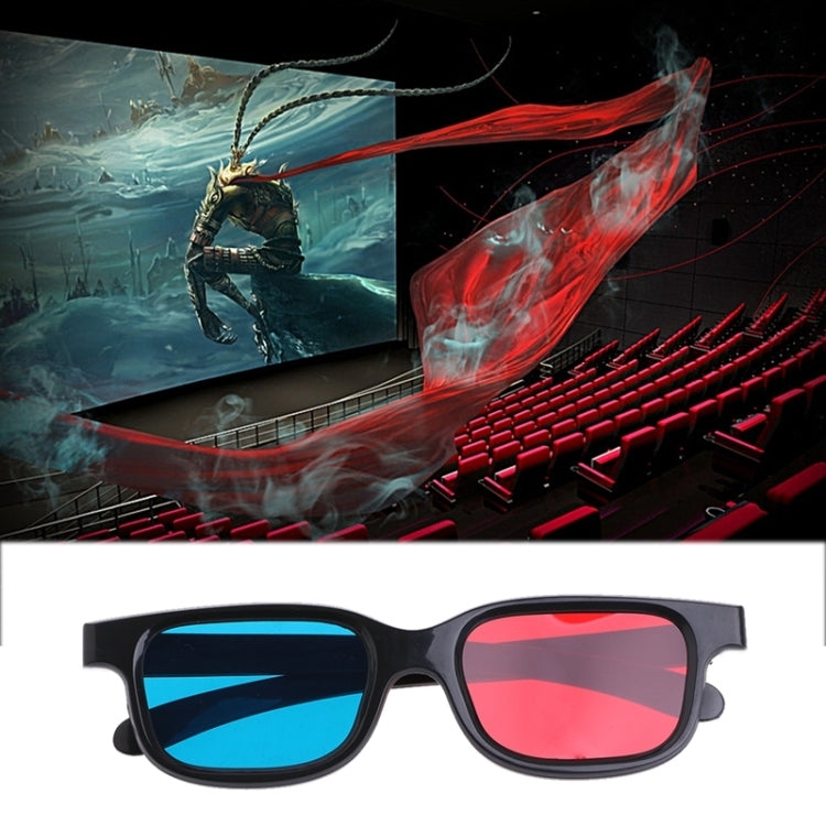 10 Uds. Gafas 3D montura negra Universal gafas 3D anaglifo rojo azul cian 0,2mm para películas DVD juegos