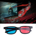 10 Uds. Gafas 3D montura negra Universal gafas 3D anaglifo rojo azul cian 0,2mm para películas DVD juegos