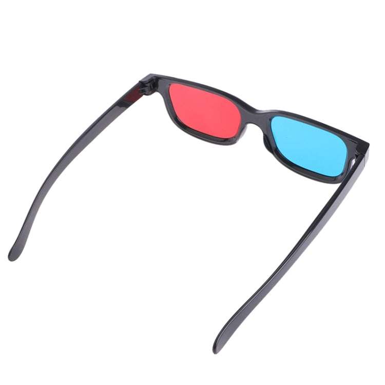10 Uds. Gafas 3D montura negra Universal gafas 3D anaglifo rojo azul cian 0,2mm para películas DVD juegos