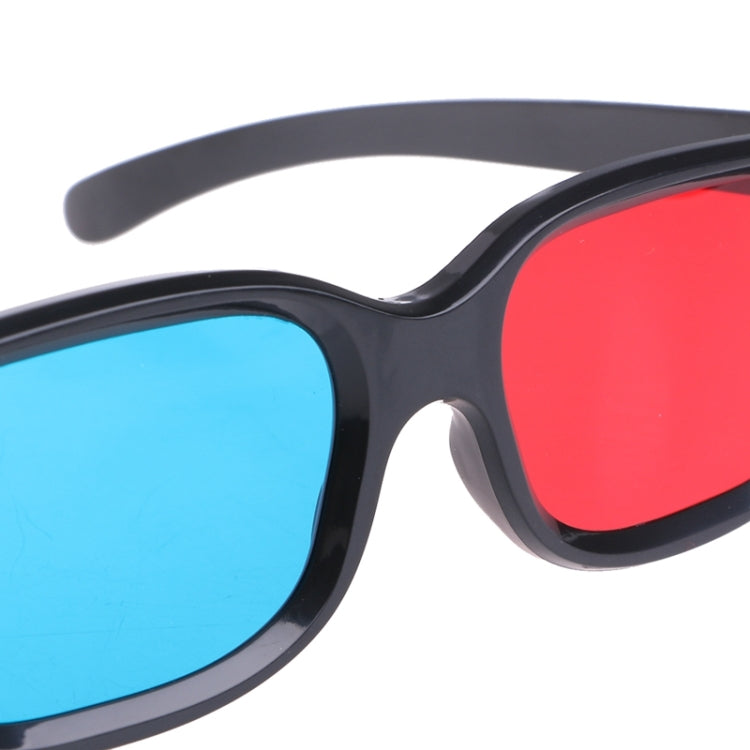 10 Uds. Gafas 3D montura negra Universal gafas 3D anaglifo rojo azul cian 0,2mm para películas DVD juegos