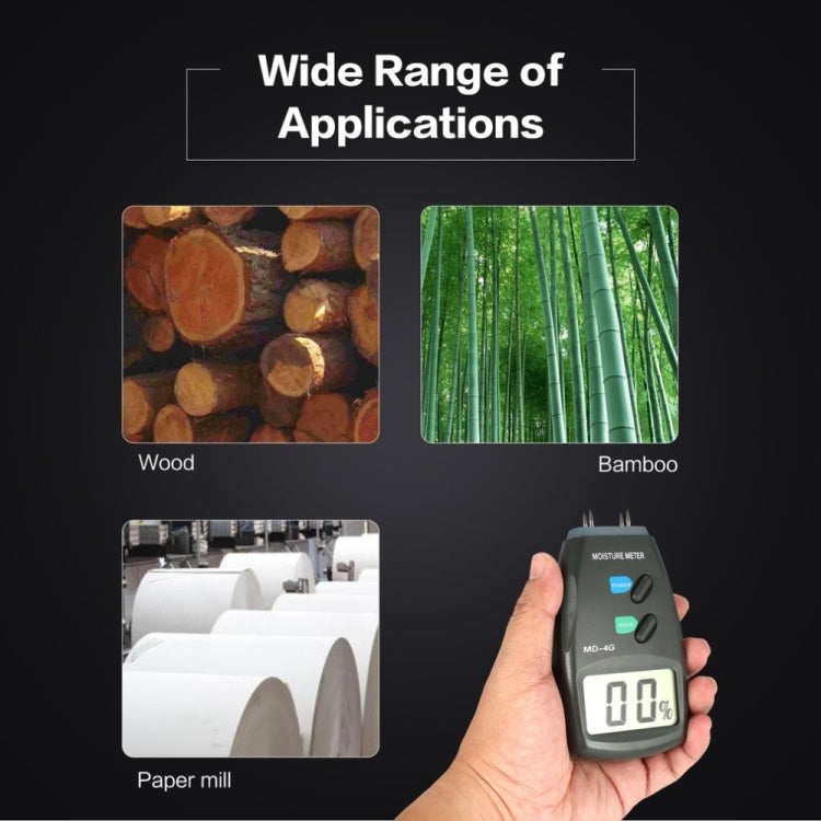 MD-4G Medidor de humedad de madera de 4 pines Medidores de humedad de grano de suelo LCD digitales, MD-4G