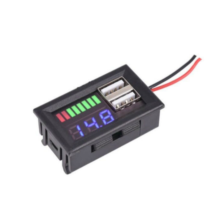 DL-USB-02 Coche 12V Voltaje de la batería Pantalla de potencia Medidor Cabezal Salida USB dual integrada Conversión de voltaje 5V2A, DL-USB-02 12V