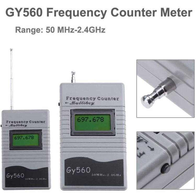 GY560 Medidor de frecuencia portátil Walkie-talkie Herramienta de medición de frecuencia