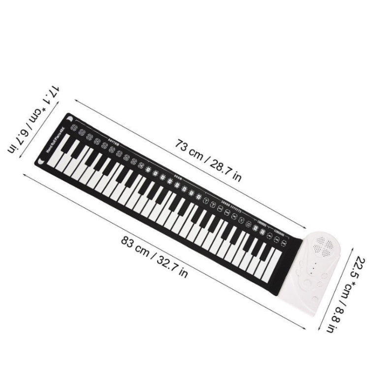 Piano enrollado a mano portátil de 49 teclas con bocina para niños principiantes para practicar el piano electrónico, 49-Key Hand-Rolled Piano