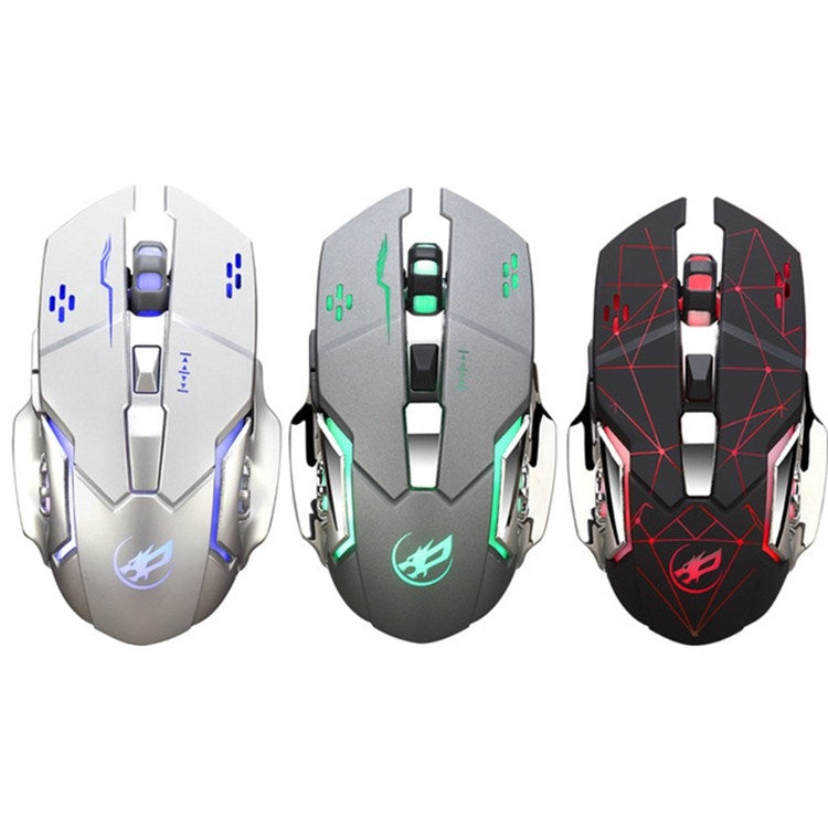 Ratón inalámbrico recargable WARWOLF Q8, ratón brillante para juegos