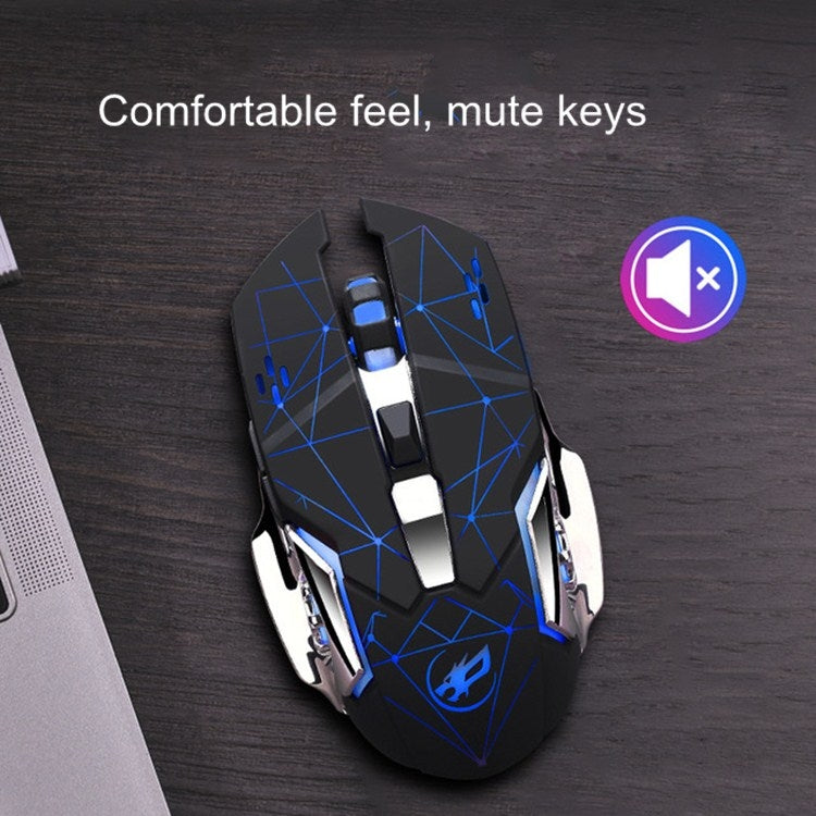 Ratón inalámbrico recargable WARWOLF Q8, ratón brillante para juegos