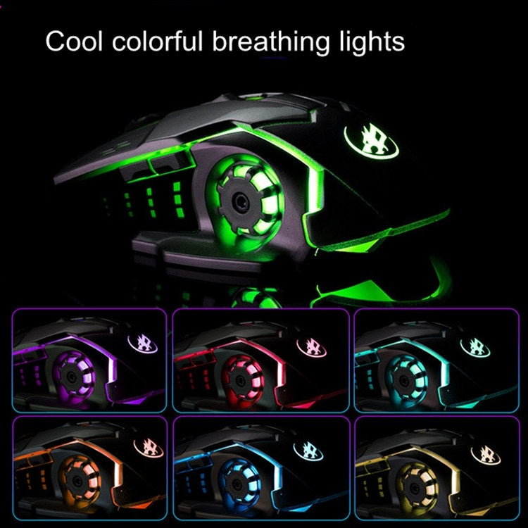 Ratón inalámbrico recargable WARWOLF Q8, ratón brillante para juegos
