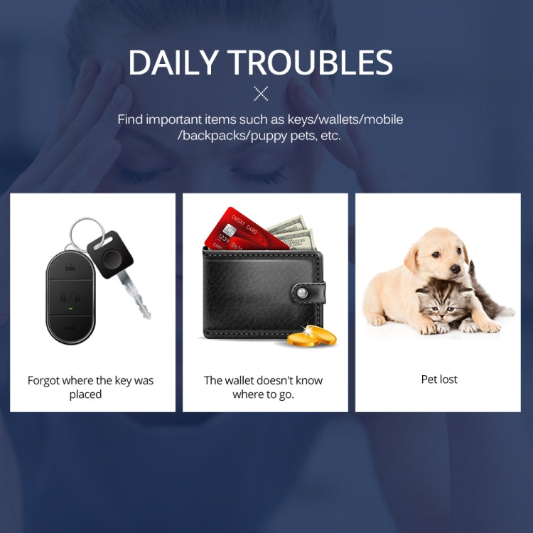 Keyfinder Wallet Dog Cat niños Localizador GPS llavero perdido anti Búsqueda inteligente Bluetooth Tracker Tag, Smart Search Black, Smart Search Blue, Smart Search Green, Smart Search Red, Smart Search White