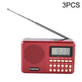 3 uds HABONG KK-170 altavoz receptor de Radio recargable portátil de 21 bandas FM/AM/SW, compatible con tarjeta USB/TF/reproductor de música MP3