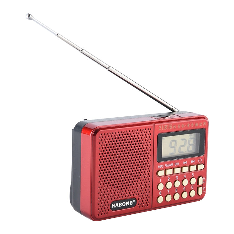 3 uds HABONG KK-170 altavoz receptor de Radio recargable portátil de 21 bandas FM/AM/SW, compatible con tarjeta USB/TF/reproductor de música MP3