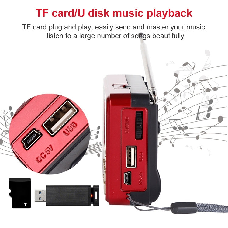 3 uds HABONG KK-170 altavoz receptor de Radio recargable portátil de 21 bandas FM/AM/SW, compatible con tarjeta USB/TF/reproductor de música MP3