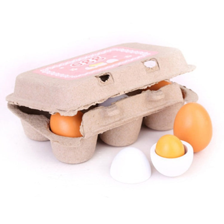 6 uds., yemas de huevos de madera, cocina simulada, juego de juguetes para cocinar, juego de simulación para niños, 6 PCS Eggs