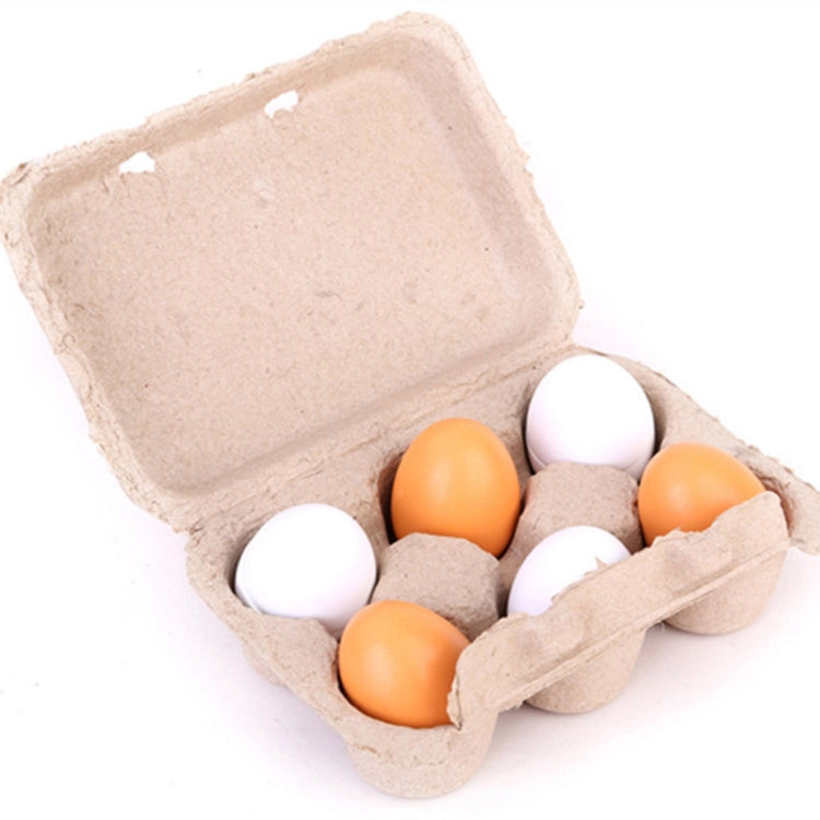 6 uds., yemas de huevos de madera, cocina simulada, juego de juguetes para cocinar, juego de simulación para niños, 6 PCS Eggs