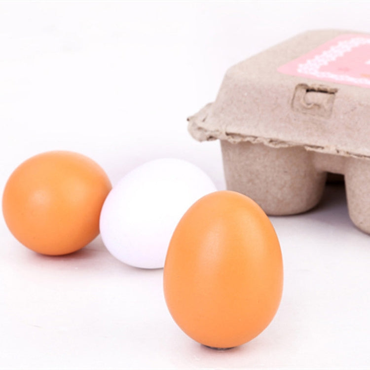 6 uds., yemas de huevos de madera, cocina simulada, juego de juguetes para cocinar, juego de simulación para niños, 6 PCS Eggs