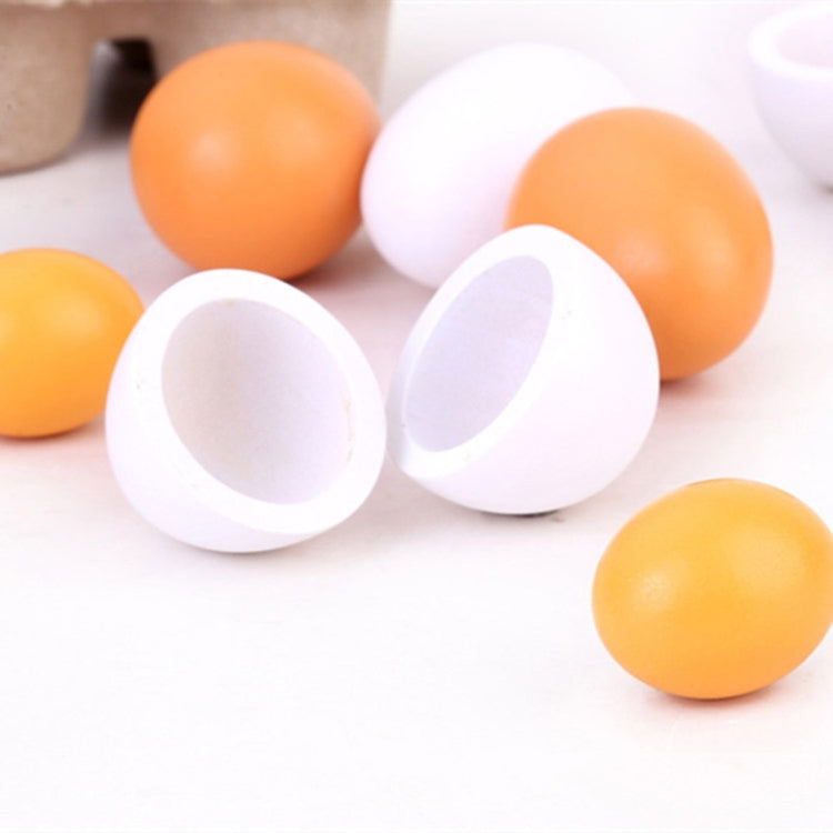 6 uds., yemas de huevos de madera, cocina simulada, juego de juguetes para cocinar, juego de simulación para niños, 6 PCS Eggs