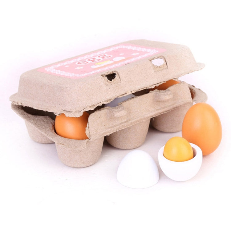 6 uds., yemas de huevos de madera, cocina simulada, juego de juguetes para cocinar, juego de simulación para niños, 6 PCS Eggs