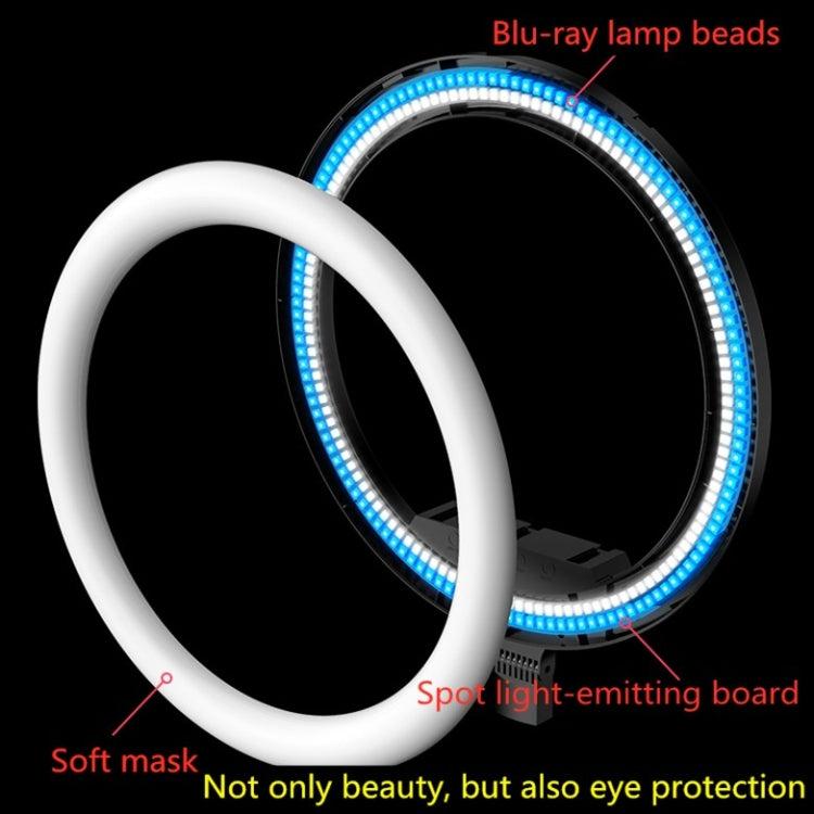 Conjunto de transmisión en vivo de luz de relleno de anillo LED de temperatura de color regulable, 14 inch+Phone Clip With 2.1m Tripod Mount, CN Plug, 14 inch+3 Phone Clips With 2.1m Tripod Mount, CN Plug                                                ...