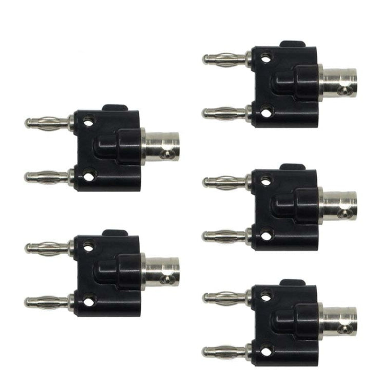 5 uds BNC hembra a adaptador de enchufe tipo Banana doble conector macho de unión, BNC Female To Dual Banana Male
