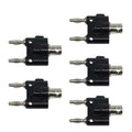 5 uds BNC hembra a adaptador de enchufe tipo Banana doble conector macho de unión, BNC Female To Dual Banana Male