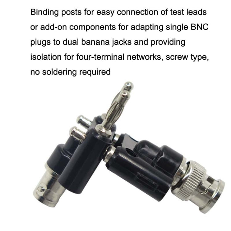 5 uds BNC hembra a adaptador de enchufe tipo Banana doble conector macho de unión, BNC Female To Dual Banana Male