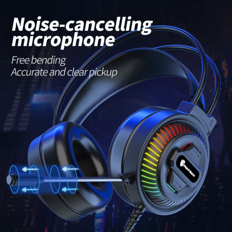 PANTSAN PSH-400 Auriculares con cable RGB luminosos montados en la cabeza para computadora USB, 3.5mm Single Plug, 3.5mm Black, 3.5mm Pink, 3.5mm White, 3.5mm Pink+Cat Ear, 7.1 USB
