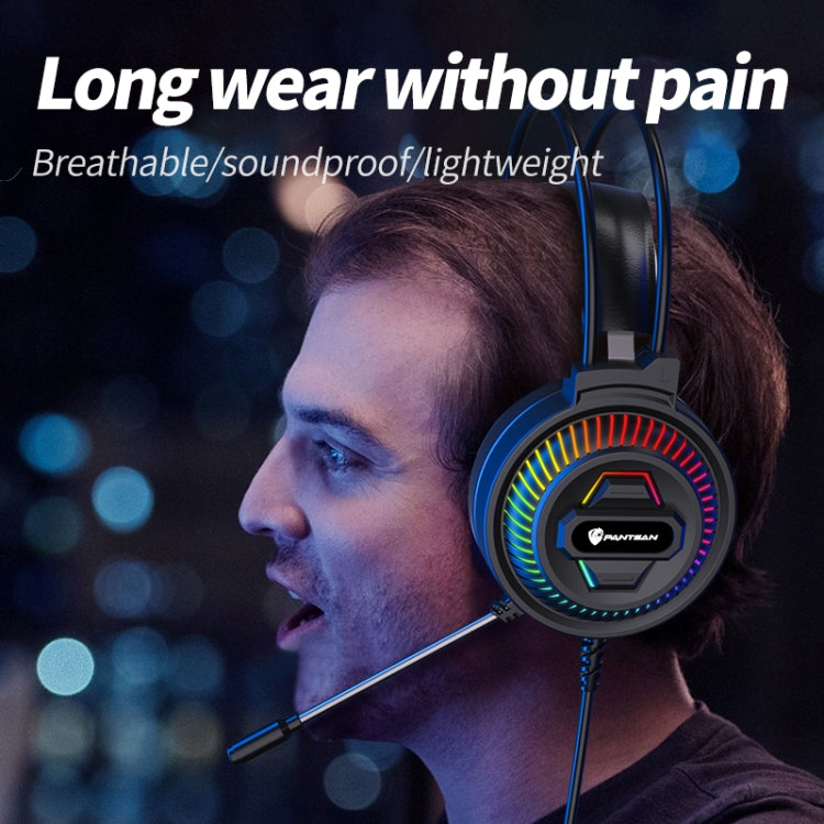 PANTSAN PSH-400 Auriculares con cable RGB luminosos montados en la cabeza para computadora USB, 3.5mm Single Plug, 3.5mm Black, 3.5mm Pink, 3.5mm White, 3.5mm Pink+Cat Ear, 7.1 USB